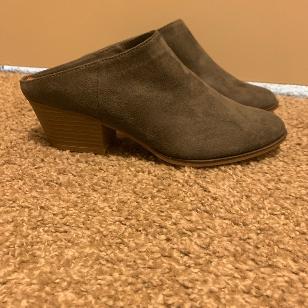 Grey slip on boots